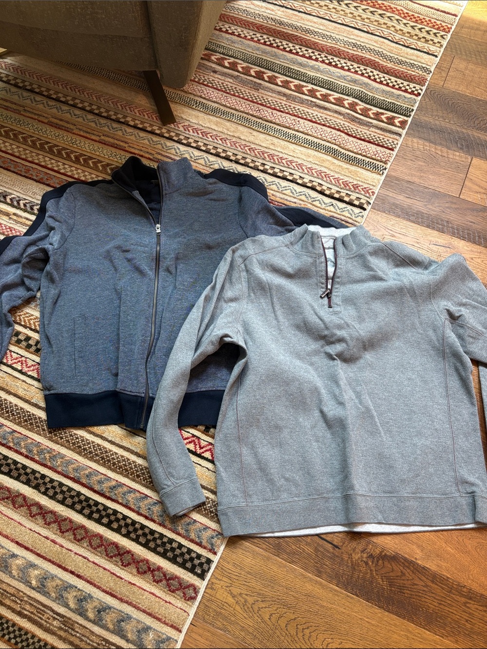 Men's Gray Quarter-Zip Sweater - Brand:
